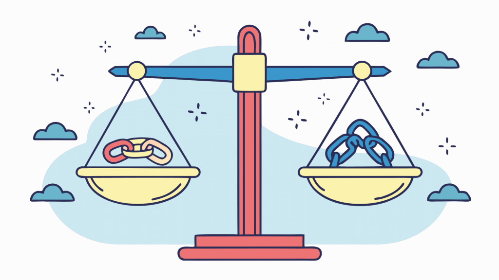 Abstrakte Visualisierung von die brand-links-verhältnis revolution mit lilafarbenen und blauen geometrischen Mustern, die KI-gestützte Such-Optimierungskonzepte darstellen