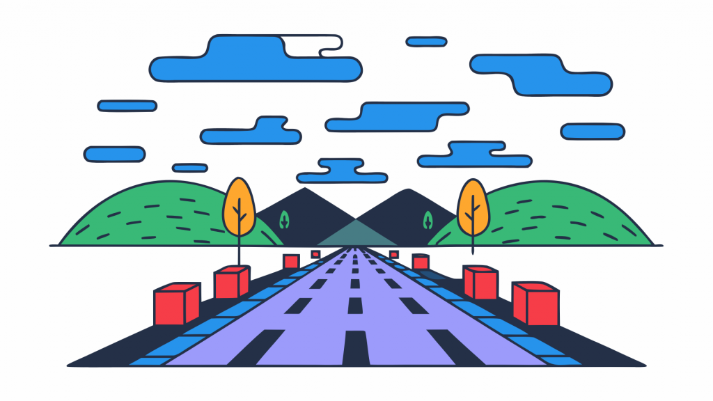 Abstrakte Visualisierung von die zukunft von seo mit lilafarbenen und blauen geometrischen Mustern, die KI-gestützte Such-Optimierungskonzepte darstellen