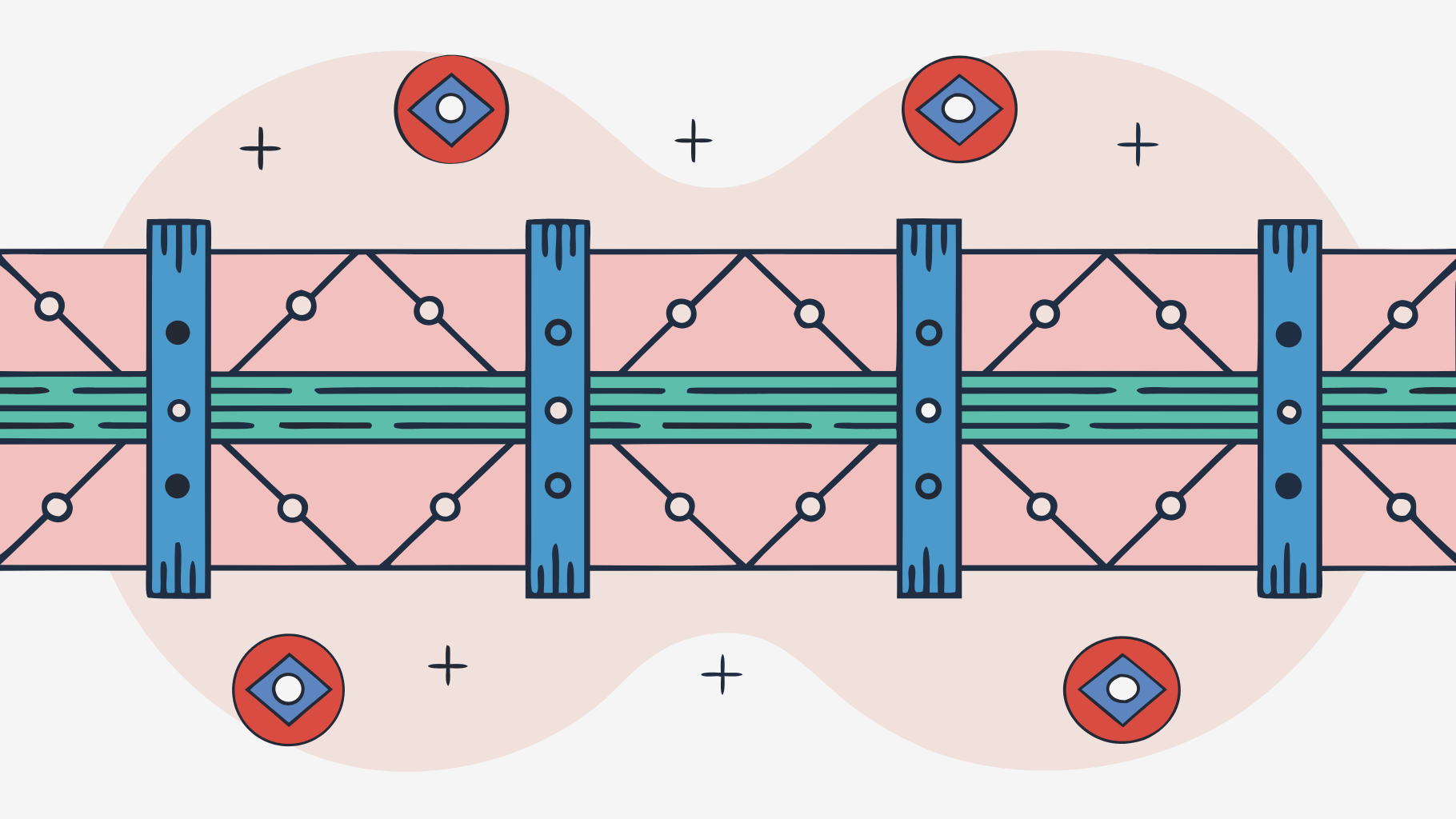Abstrakte Visualisierung von von 30 tagen auf 2 wochen mit lilafarbenen und blauen geometrischen Mustern, die KI-gestützte Such-Optimierungskonzepte darstellen